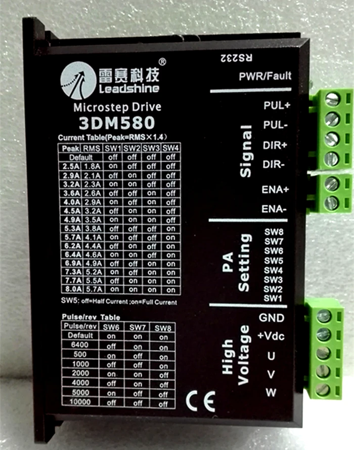 

Leadshine 3DM580 3 Phase Stepper Driver for Nema 23 Nema 34 57/86 Stepping Motor CNC Engraving Machine