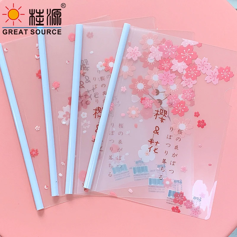 A4 Project Folder Report Document Files Folders Sakura Clip Bar Files Presentation Slide Binder Folders W218*L310mm (50PCS)