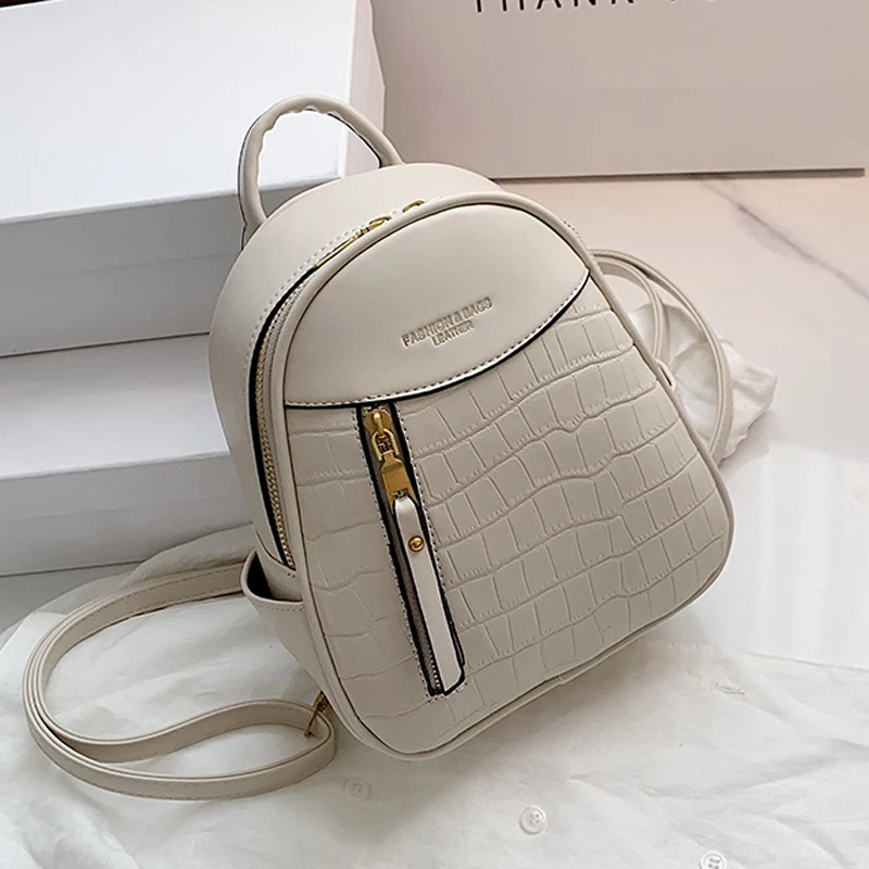 

Женские рюкзаки из искусственной кожи с маленьким камнем, модная школьная сумка для девочек-подростков, дорожный ранец, женская сумка на пл...