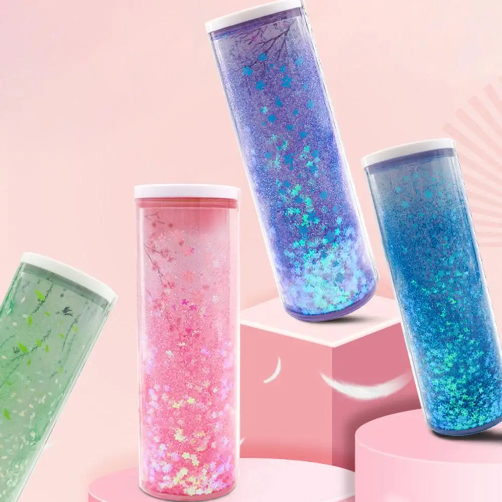 Прозрачный чехол карандаш с зыбучим песком многофункциональный креативный