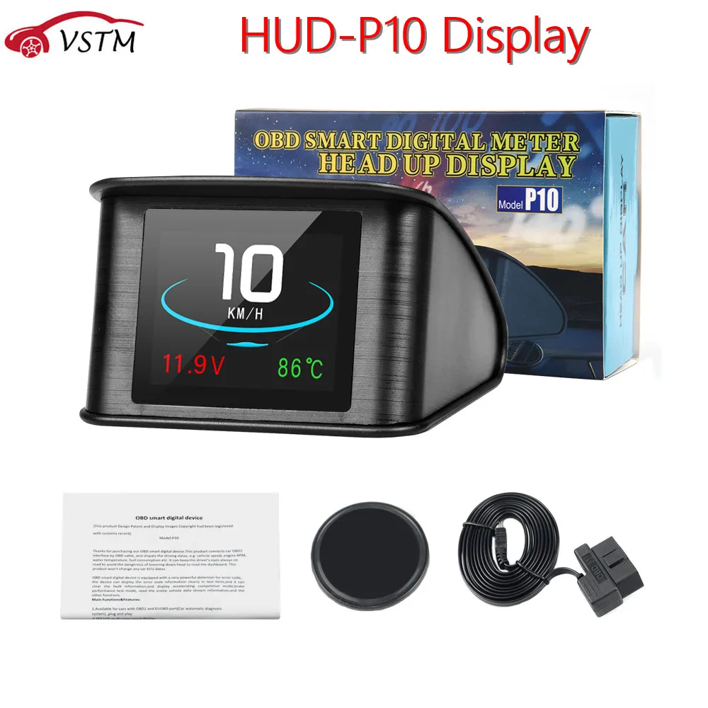 Hud GPS OBD P10 компьютерный автомобильный проектор цифровой измеритель скорости