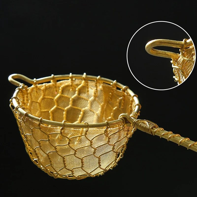 Чайный фильтр из чистой меди ручной тканый чайный протекающий воронка кунг-фу