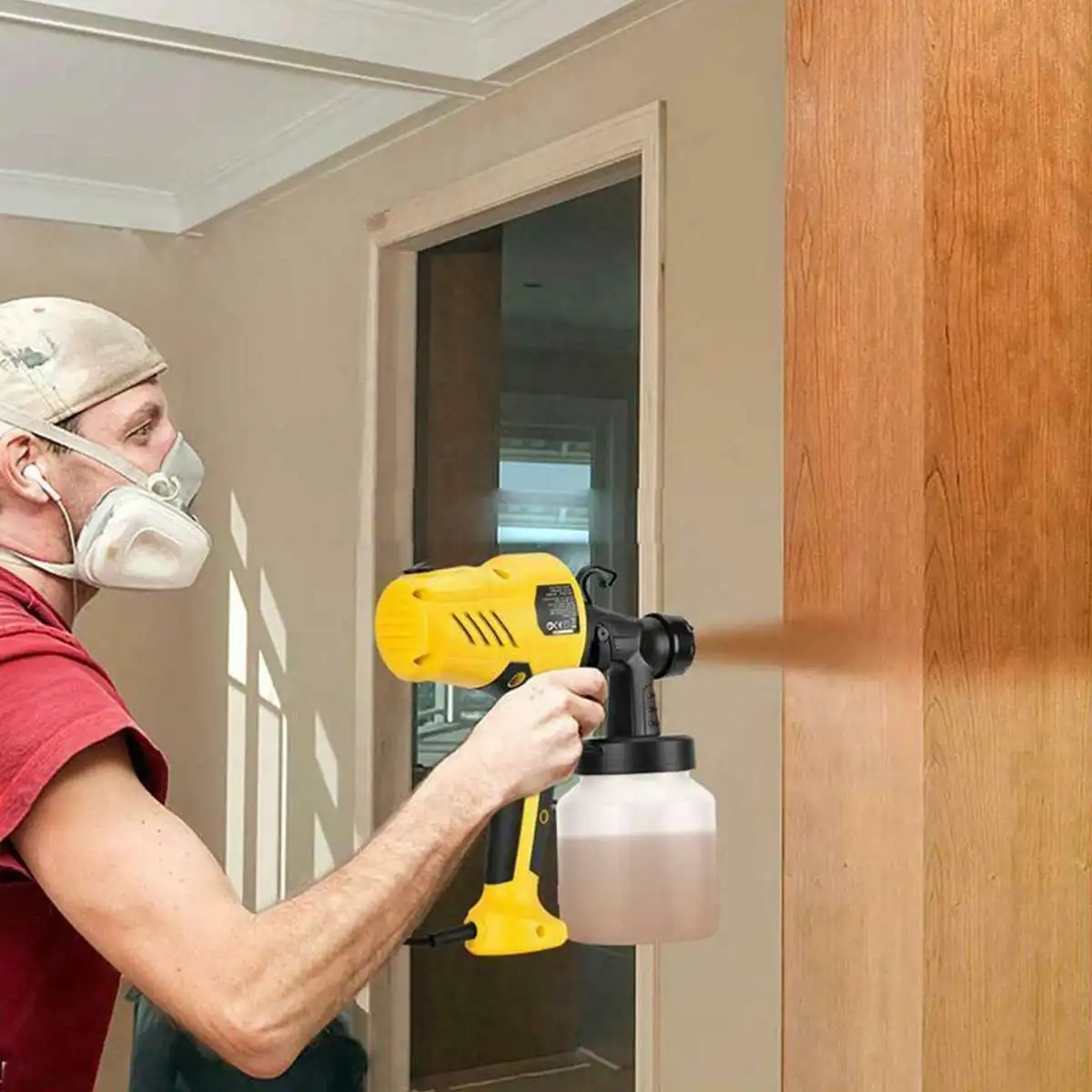 

New Spray Gun 850W High Power Home Electric Paint Sprayer 2.5mm Nozzle Easy Spraying 800ml Paint Gun Detachable Power Tools