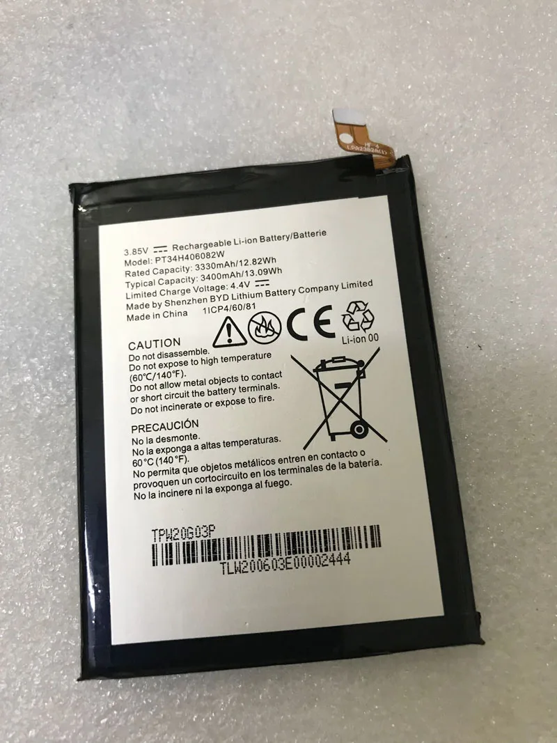 Оригинальный литий-ионный полимерный аккумулятор 3,85 В 3330 мАч Втч PT34H406082W