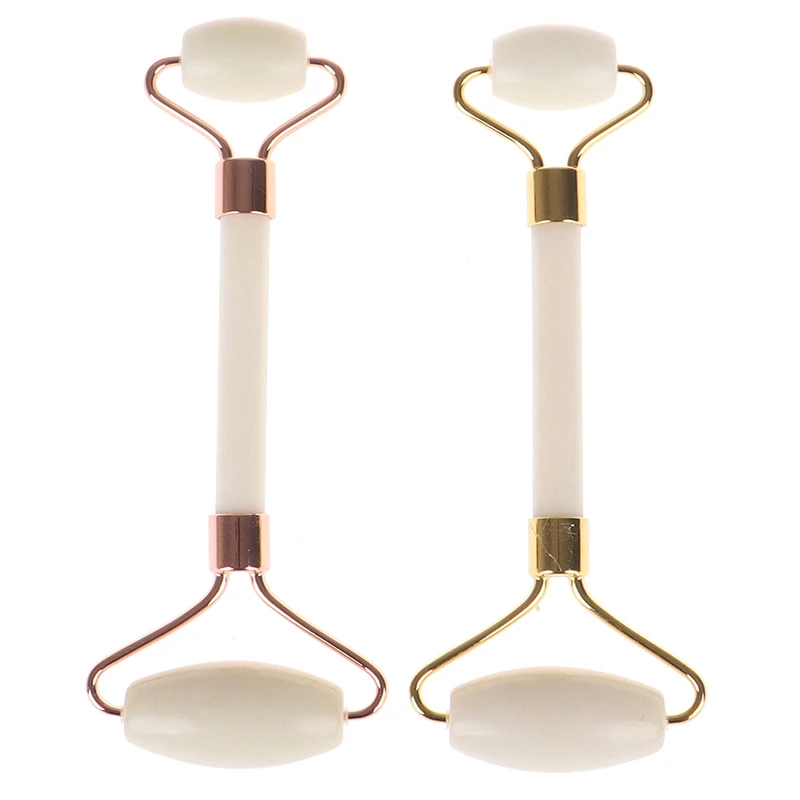 

2Colors Natural Jade Roller Facial Massager Real Stone Face Roller Guasha Massage Board