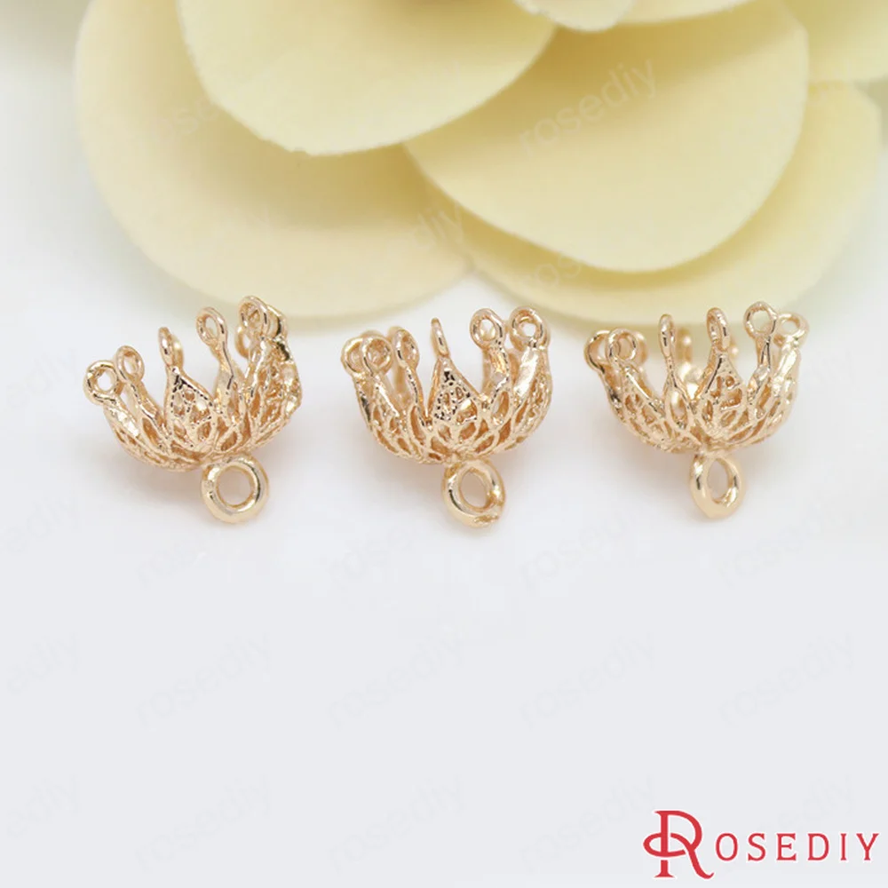 (D112) круглые и овальные шармы с круглыми овальными шариками 24 к цвета шампанского