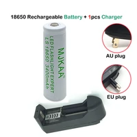1pcs 18650 3400mah 3 7v rechargeable battery lithium li ionnot aaaaa118650 14500 16340 euus plug charger for flashlight