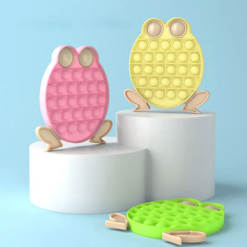 

Kawaii Silicone Frog Toy Kids Fidget Toys Push Bubble Sensory Squeeze Toy for Children Adult Anti Stressb Hand Simple Dimple