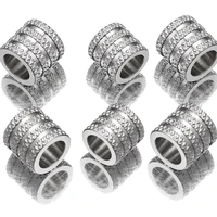 20pcs lot hole 5 6 mm stainless steel big hole spacer paracord beads for diy jewelry making supplies charms bracelet necklace