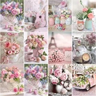 Алмазная 5D картина сделай сам, вышивка крестиком из розовых роз, прямоугольная, круглая, для домашнего декора, ручной подарок