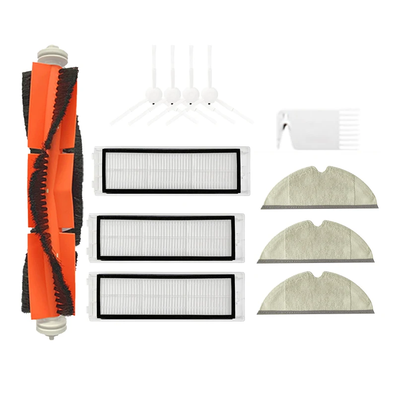 AD 12Pcs подходит для Xiaomi 1C ing Robot Accessories боковая щетка тряпка фильтр хайпа роликовая