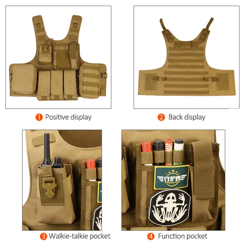 Мужской военный тактический жилет Molle боевой штурмовой тарелка CS Уличная