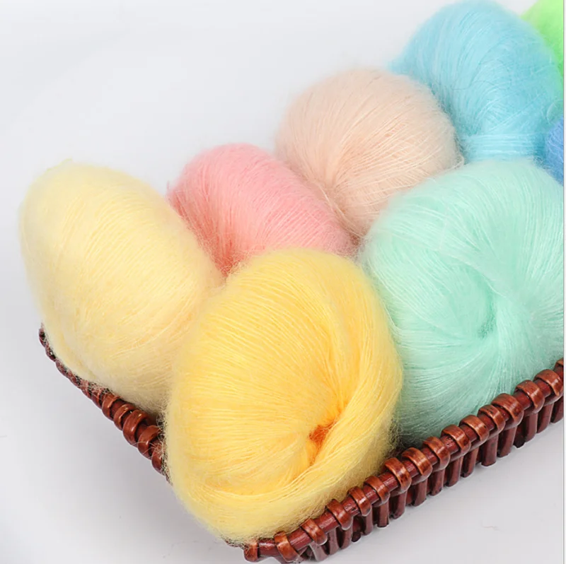 Мохеровая пряжа 25 г недорогая вязальная вязание крючком Детская шерстяная