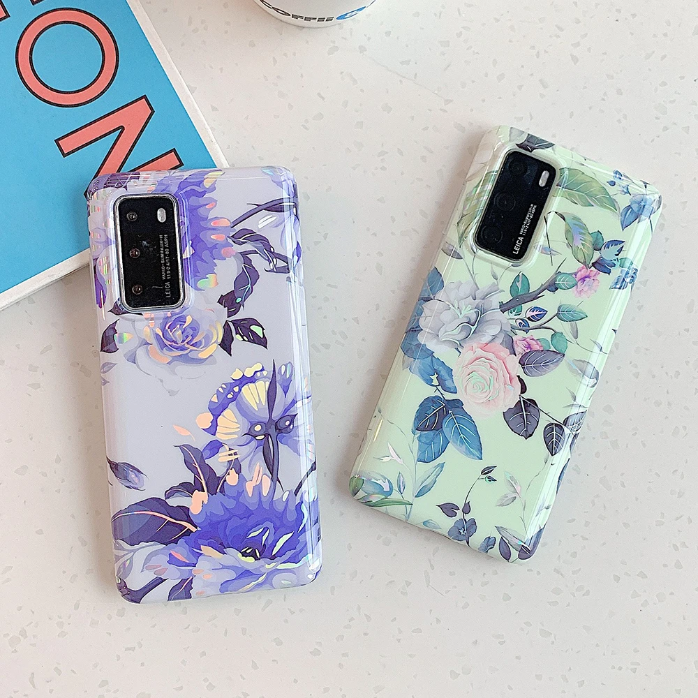 Лазерный цветной чехол для телефона Huawei P20 P30 P40 Lite Pro Mate 20 30 мягкий IMD|Бамперы| |