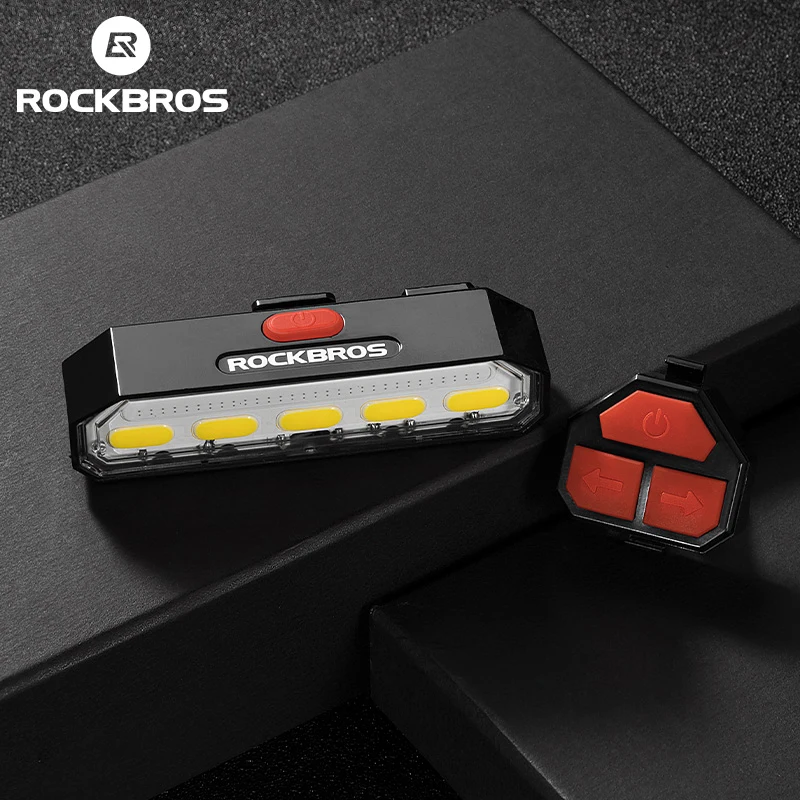 

ROCKBROS USB Charge Bicycle Lights 6-Speed Adjustment Smart Wireless Remote Control Signal Warning Light Night Bike Accessories