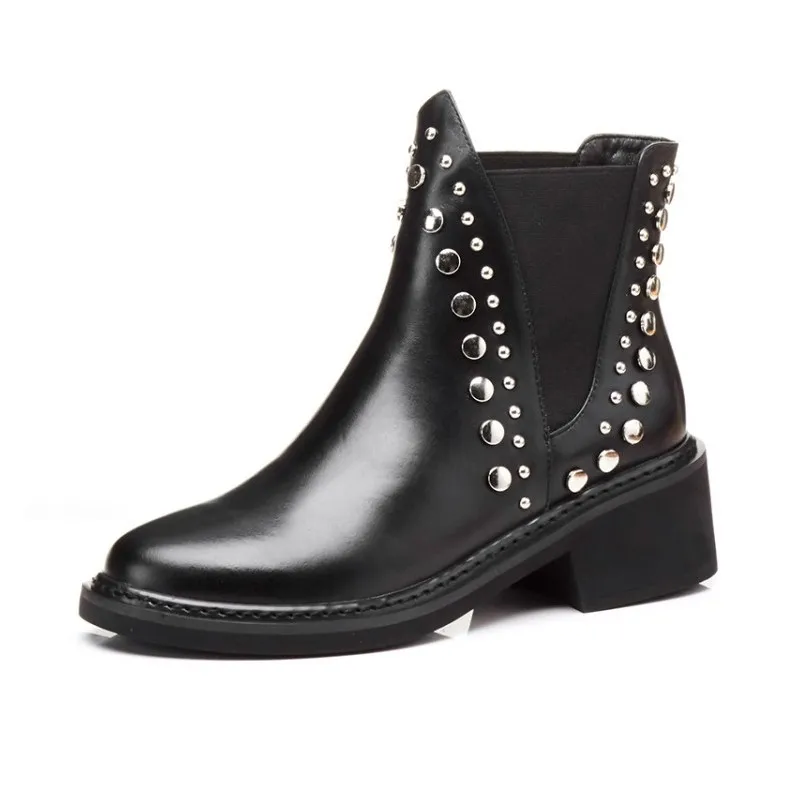 2020 г. женская обувь женские ботинки челси из натуральной кожи с круглым носком в