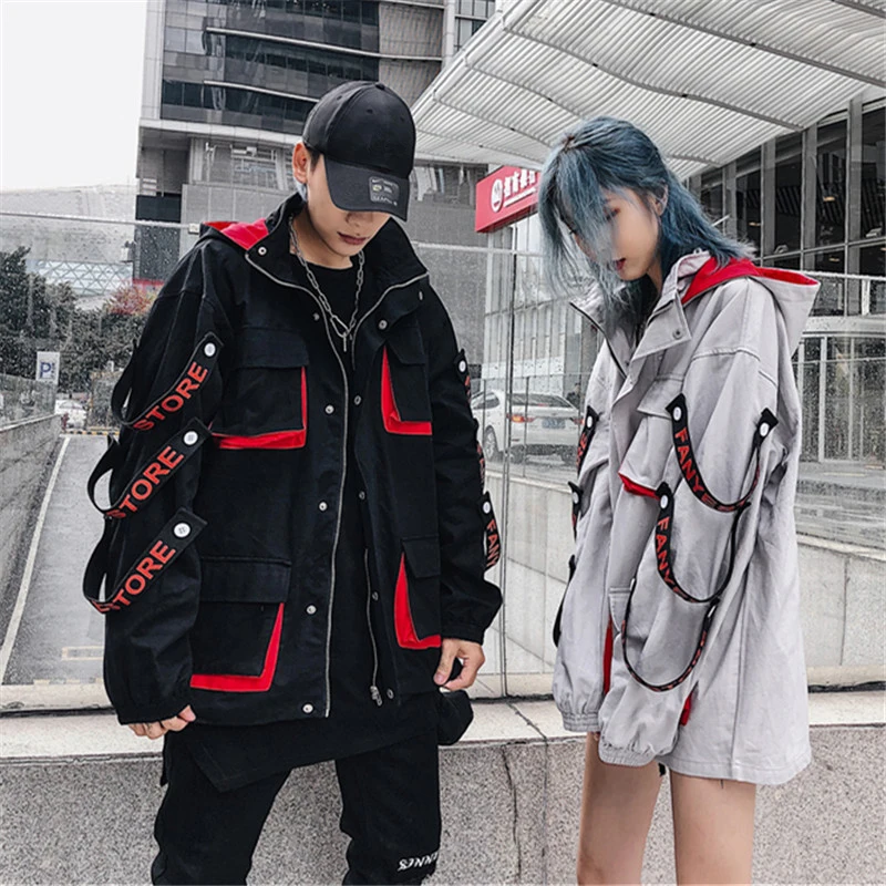 Мужская хип хоп Swag куртка пальто с поясом демисезонная уличная одежда для