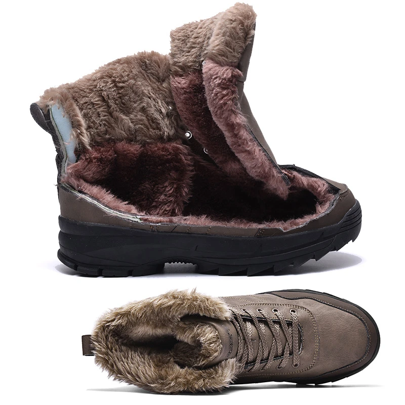 PINSV/брендовые модные замшевые с мехом теплые мужские зимние ботинки зимняя
