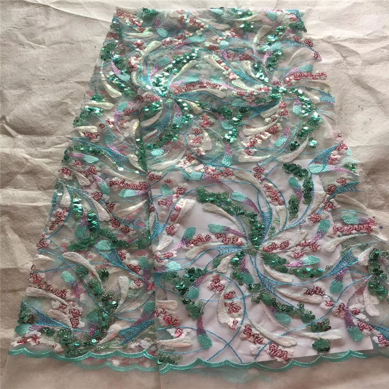 Ткани с вышитыми блестками африканские блестящие кружевные ткани цветовым