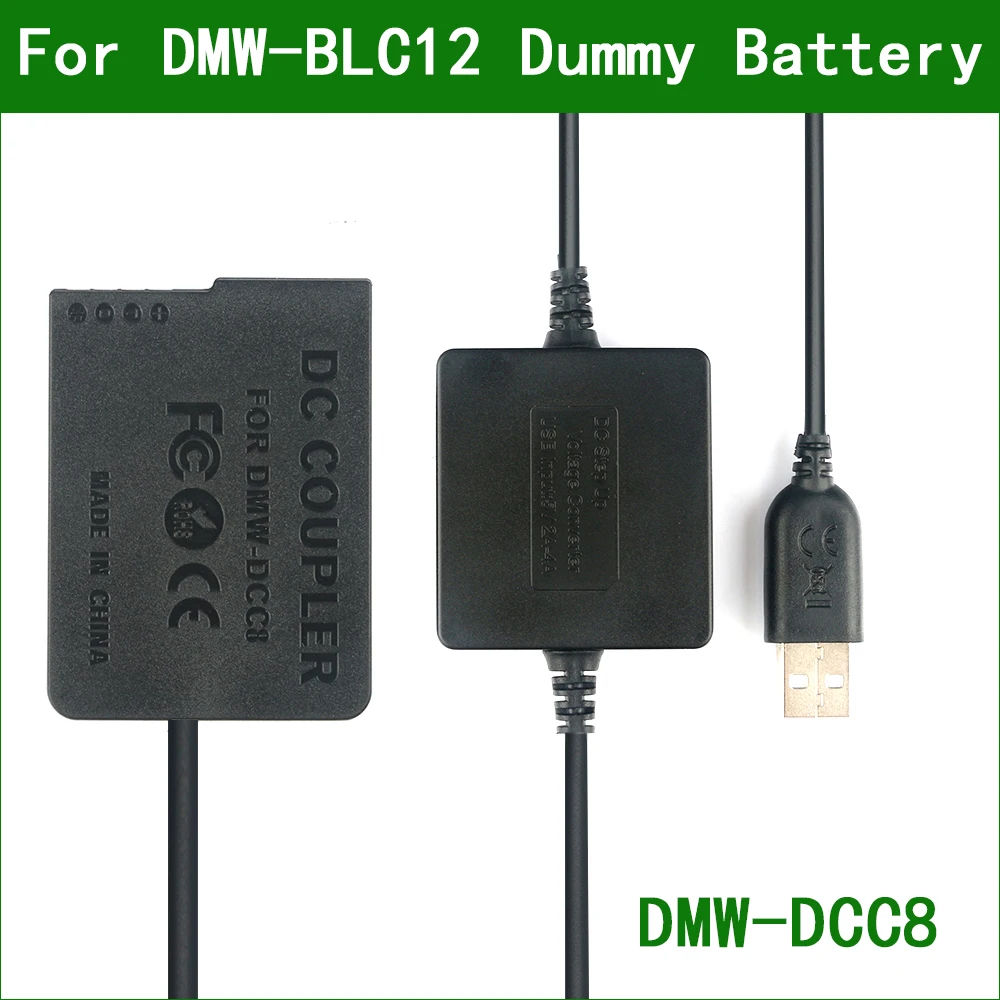 Внешний аккумулятор DMW-DCC8 5 В, USB-кабель для Panasonic DMC G5 G6 G7 G8 GX8 G80 G81 G85 GH2 FZ200 FZ300