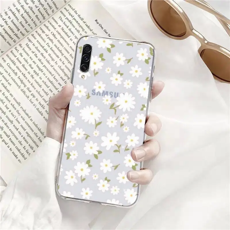 

Daisy Flower Phone Case Transparent Clear For Samsung Galaxy A71 A21s S8 S9 S10 plus note 20 ultra