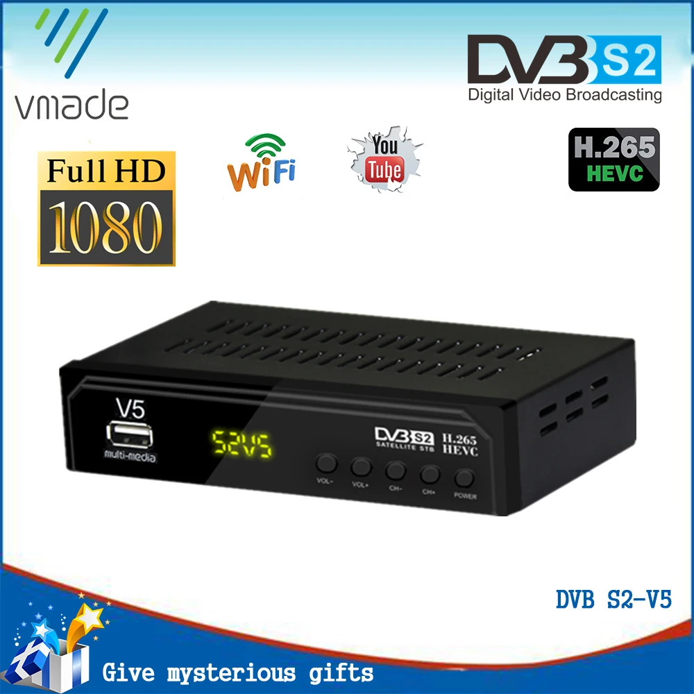 Бесплатная доставка спутниковый ресивер DVB S2 Европейский декодер HEVC H.265