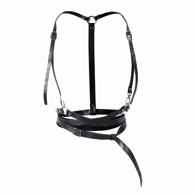 

Women Harness Belts Slim Tight Street Strap Body Casual Tide Adjustable PU Metal Buckle Waist Belts