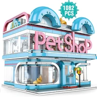 high tech ideas pet shop architecture building blocks city street view bricks assembly toys birthday christmas gift for adult