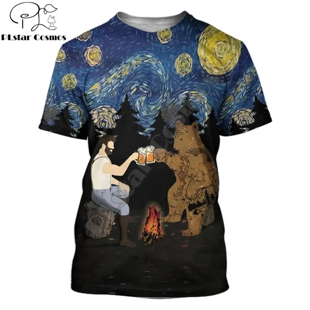 Мужская футболка с коротким рукавом Повседневная в стиле Харадзюку 3D-принтом для