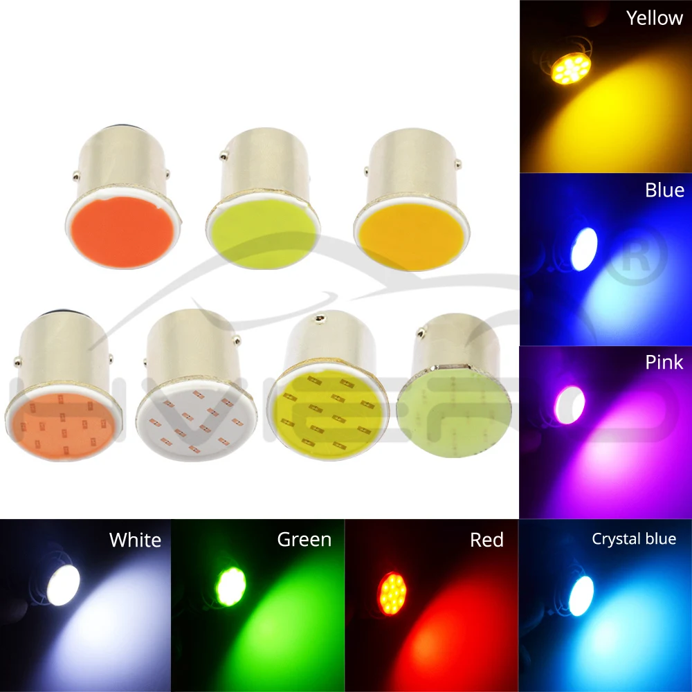 10X Белый Красный Синий Cob 12Smd 1156 BA15S 1157 BAY15D DC 12v вниз лампа RV прицеп грузовик светильник парковка Авто резервная лампа светодиодный светильник