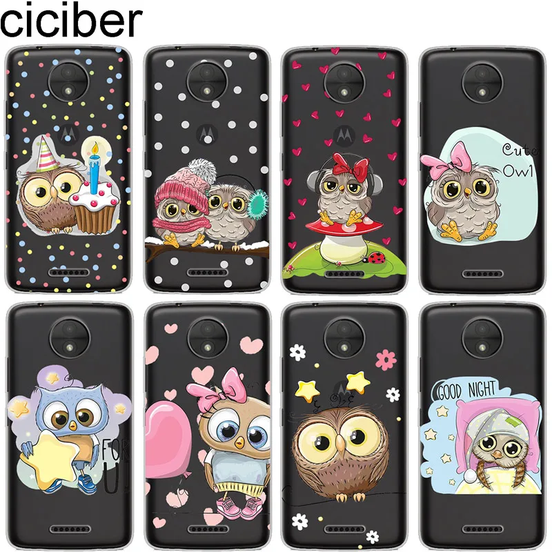 Ciciber Животные Сова для Motorola Moto C Z2 Z3 ONE P30 G4 G5 G5S G6 E3 E4 E5 Play Plus Power M X4 чехол мягкий