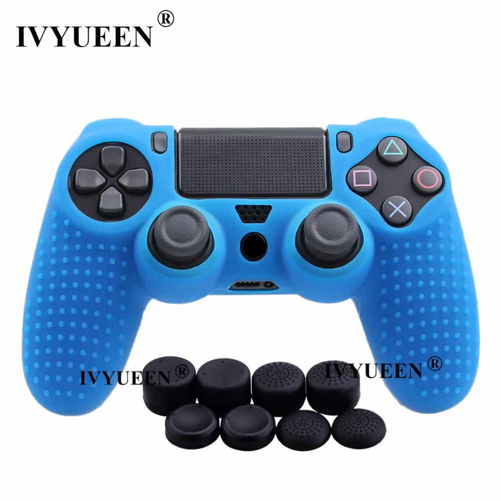 IVYUEEN 9 в 1 для Dualshock 4 PS4 Slim Pro контроллер Шипованная Кожа Премиум Защитный Противоскользящий Мягкий силиконовый чехол-накладка