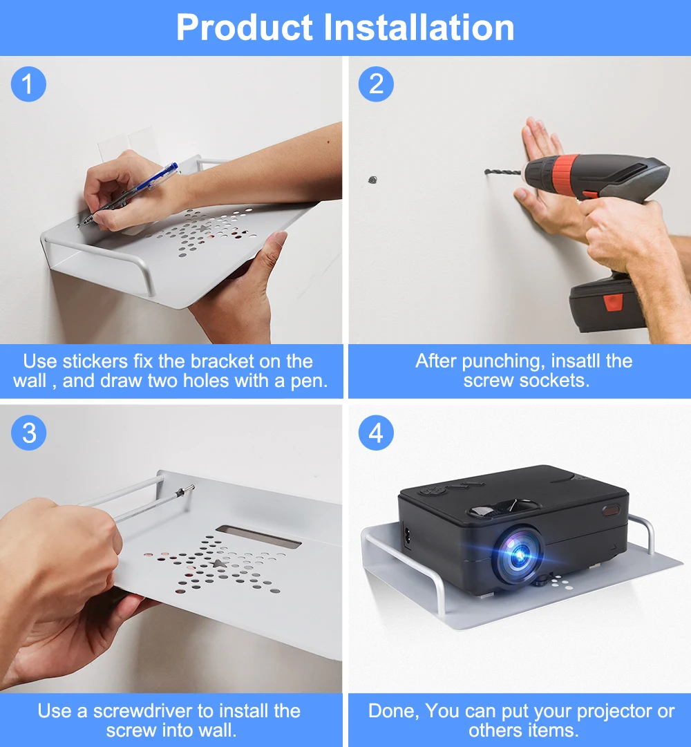Алюминиевый сплав лоток проектора Rigal аксессуары для настенный кронштейн