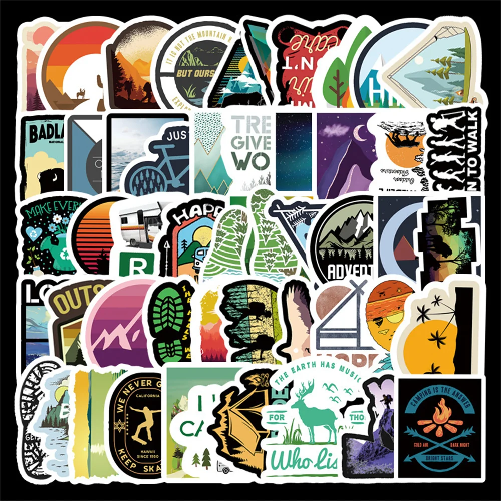 

50pcs Cartoon Outdoors Graffiti Stickers for Laptop Car Phone Luggage Bike Motorcycle Cartoon Pvc Adesivi Waterproof Sticker
