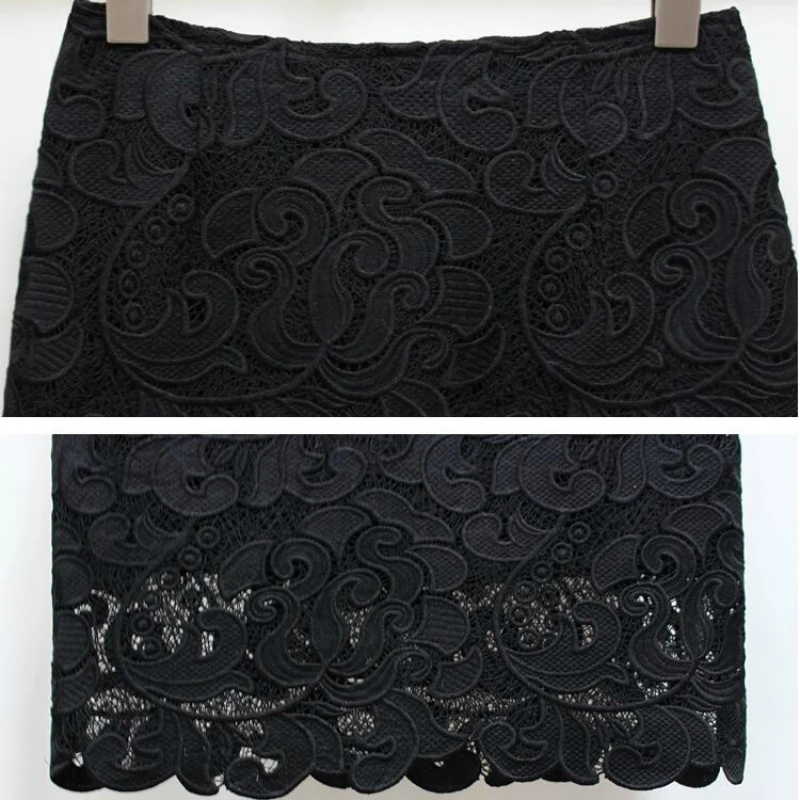Женская облегающая юбка с высокой талией кружевные юбки синего черного белого