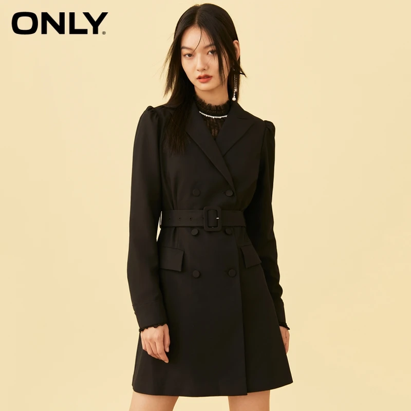 

ONLY autumn new style black slim A-line waist slimming suit dress women | 121407037