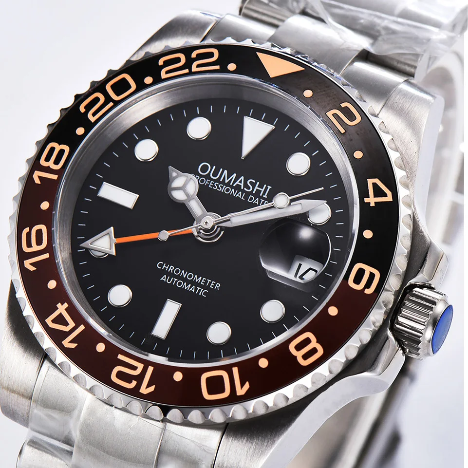 Роскошный бренд OUMASHI военные автоматические механические сапфировые синие