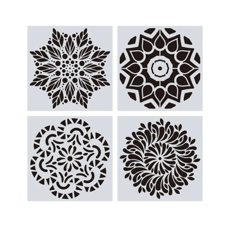 

16pcs/set Mandala Stencils DIY Drawing Template Wall Painting for Wood Tile Rock E5BF