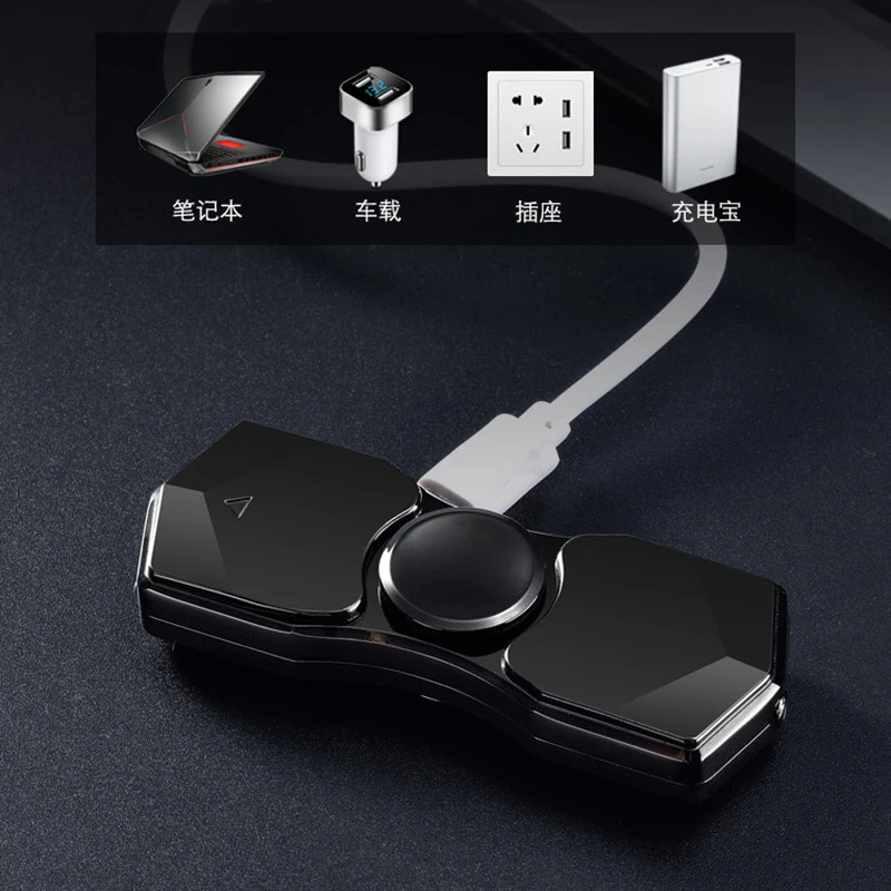 Новинка USB зажигалки светодиодный ручной Спиннер Электронная беспламенная