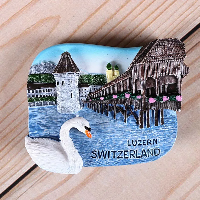 Switzerland2 Magnetic refrigerator magnets Italy Switzerland Chile Austria European countries Tourist attractions souvenir Home decoration - Цвет: Switzerland2