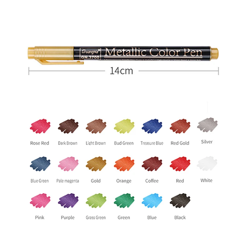 

12pcs/lot 2mm Metallic Permanent Paint Markers Birthday Gift Card Making Metallic Pen for DIY Photo Adult Kid School Supplies