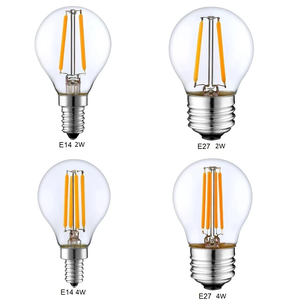 

Retro LED Filament Light Dimmable E14 E27 G45 A60 Globe Bulb 1W 2W 4W 8W 10W Edison Vintage Ampoule Lamp 220V Indoor Lighting