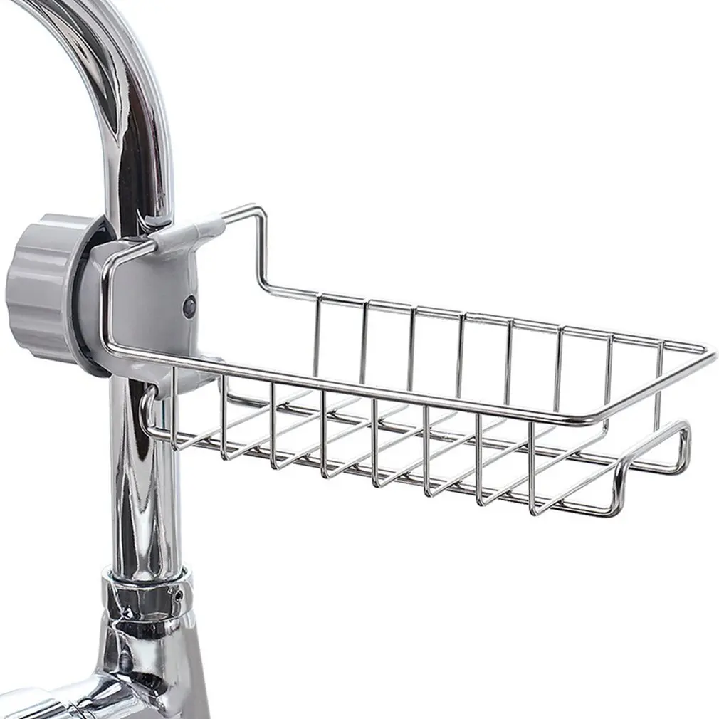 

Hot Sink Hanging Storage Rack Holder Stainless Steel Faucet Clip Bathroom Kitchen Dishcloth Clip Shelf Drain Dry Towel Rack 1PCS