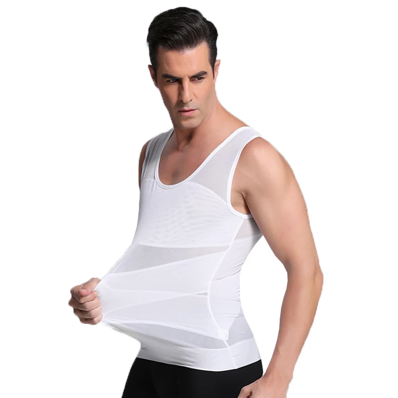 Body Shaper Men Vest Gynecomastia Chest Binder Slimming Shaper Men Tummy Abdomen Waist Trimmer Back Posture Corrector Tank Tops