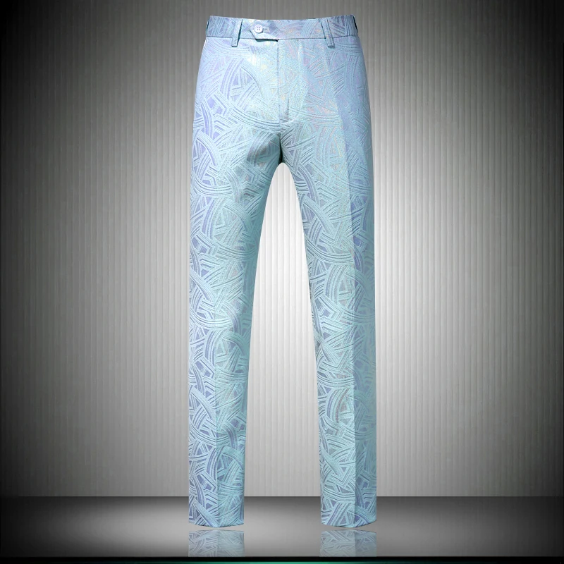 

Classic Men Jacquard Suit Pants Slim Design Men Dress Pants Black White Fashion Men Wedding Pants