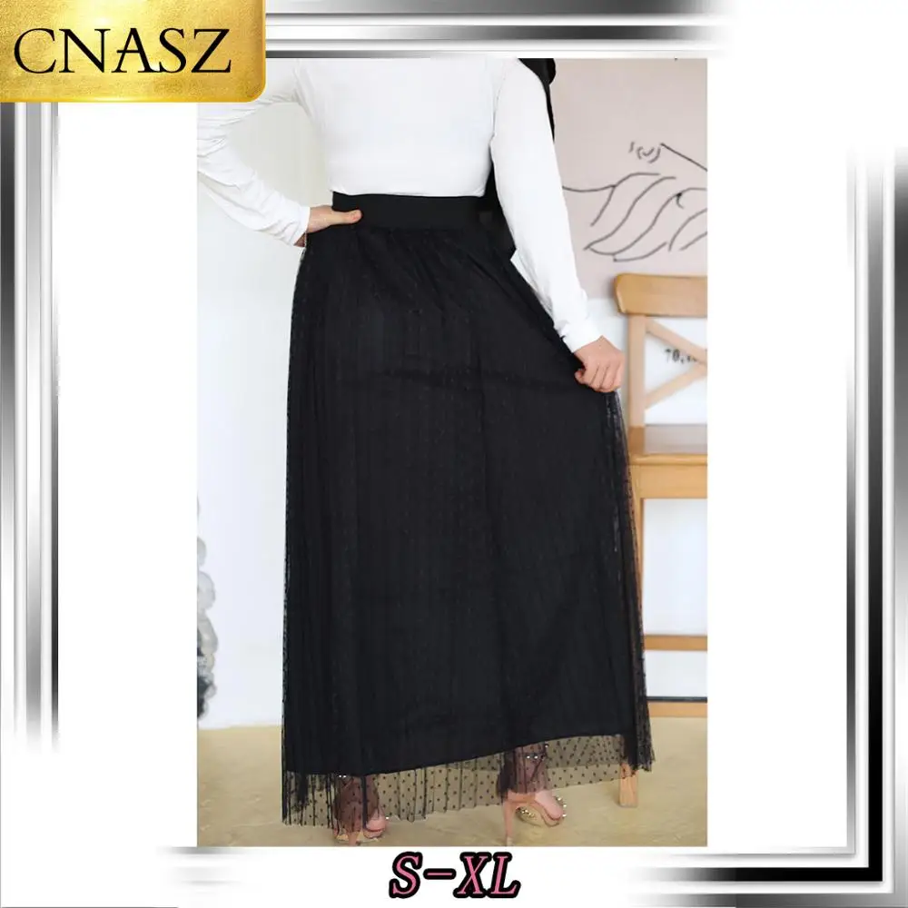 New Tulle Skirts Womens Midi Pleated Skirt Black Pink Women Spring Summer Korean Elastic High Waist Mesh Tutu | Тематическая одежда