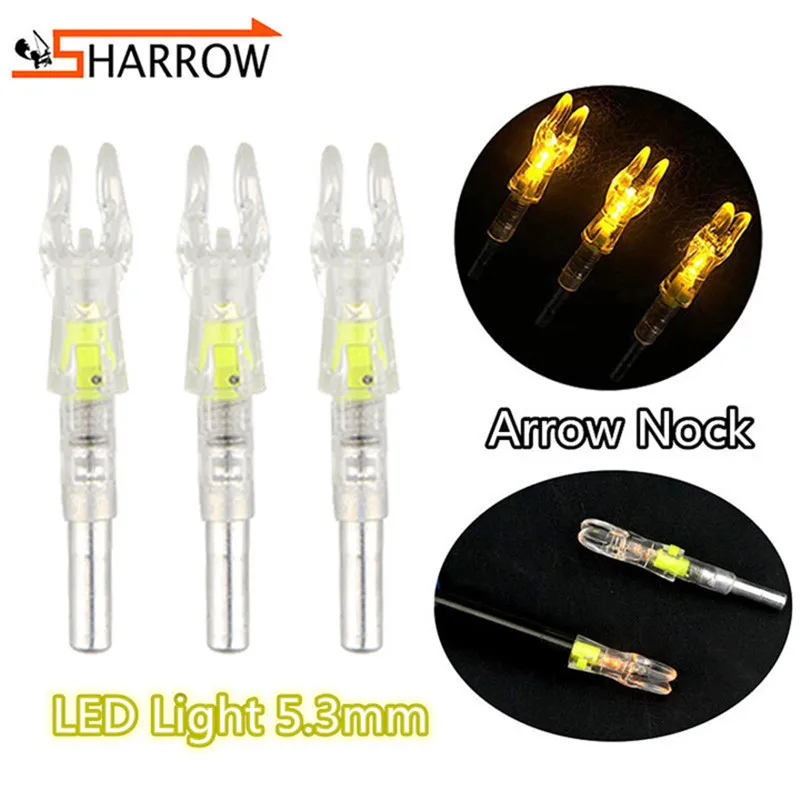 

6/12pcs 5.3mm LED Illuminated Arrow Nock Bows And Arrows Shooting Automatic Lighted Arrow Cam Nocks Archery Hunting Accessories