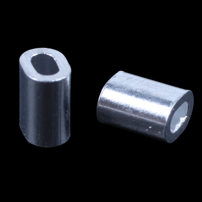 100 Pcs 1mm Steel Wire Rope Aluminum Ferrules Sleeves Silver Tone | Обустройство дома