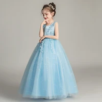 long dress for teenager bridesmaid dress kids clothes for girls children retro lace princess clothing girl party wedding