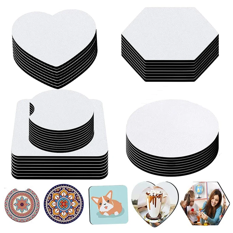 

New Sublimation Blanks Cup Coasters Sublimation Car Coasters Heat Transfer Blank Coasters For DIY Crafts Car Cup